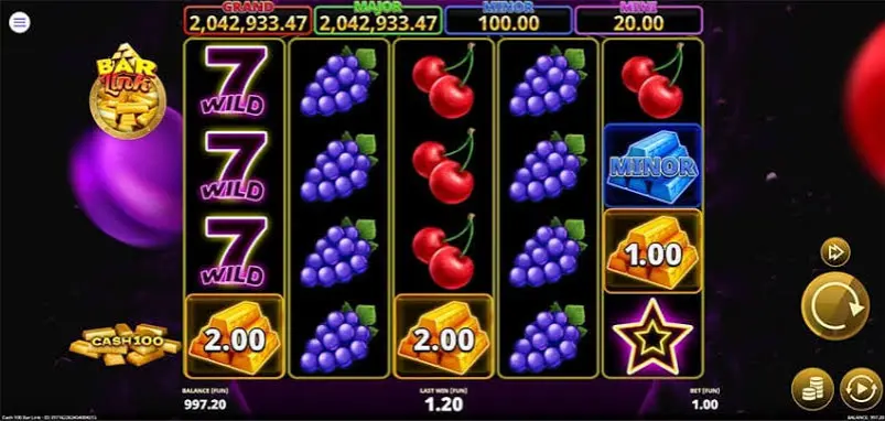 Cash 100 Bar Link by 7777 Gaming